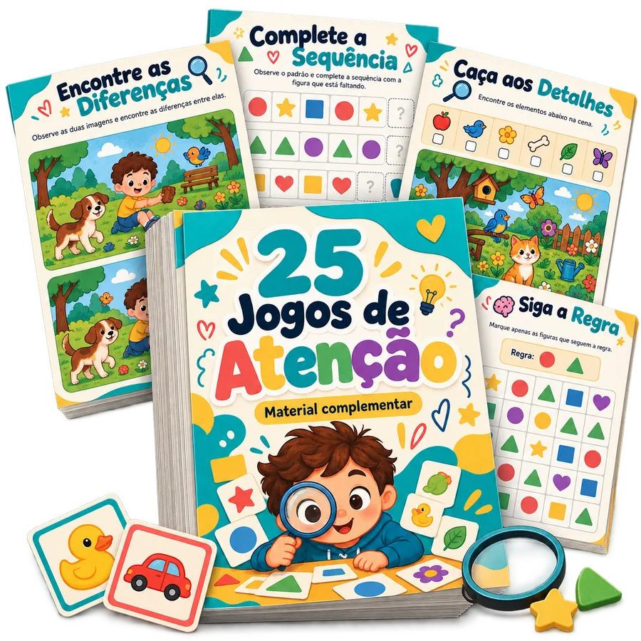 Mockup do bônus 25 Jogos de Atenção